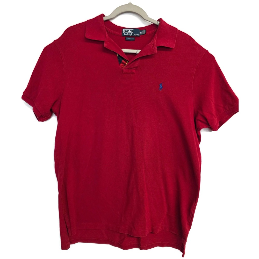 Polo Ralph Lauren Mens Custom Fit Red Short Sleeve Cotton Polo Shirt XL